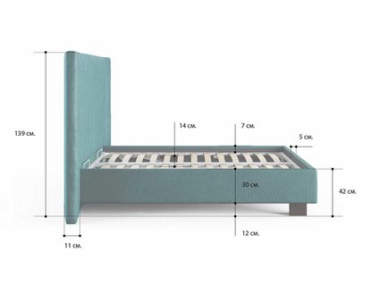 Кровать Сонум Barbara Экокожа Коричневая 140х190