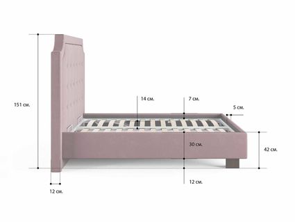 Кровать Сонум Elysium Фултон Графит (с подъемным механизмом) 140х190