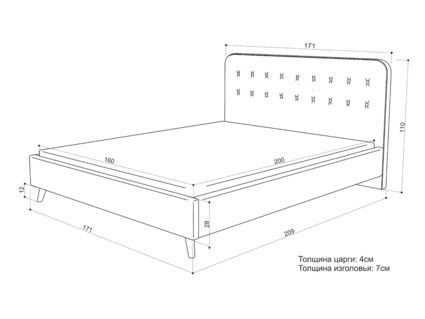 Кровать Sontelle Style Kipso Velutto 01 160х200